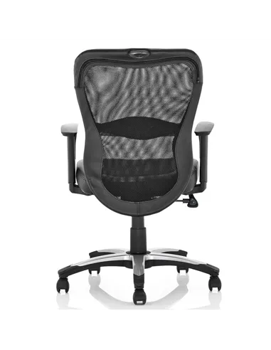 Dynamic Victor II Executive Office Chair Black Leather Black Mesh With Arms EX000075