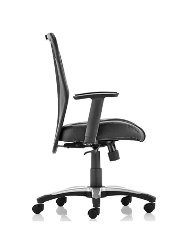 Dynamic Victor II Executive Office Chair Black Leather Black Mesh With Arms EX000075