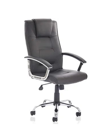 Dynamic Thrift Executive Office Chair Black Soft Bonded Leather With Padded Arms EX000163