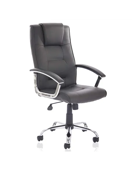 Dynamic Thrift Executive Office Chair Black Soft Bonded Leather With Padded Arms EX000163