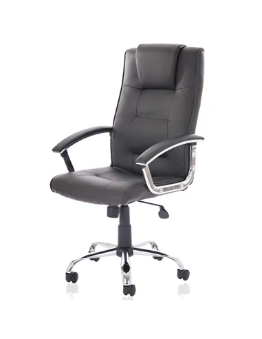 Dynamic Thrift Executive Office Chair Black Soft Bonded Leather With Padded Arms EX000163