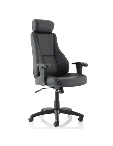 Dynamic Winsor Black Leather Office Chair With Headrest EX000213