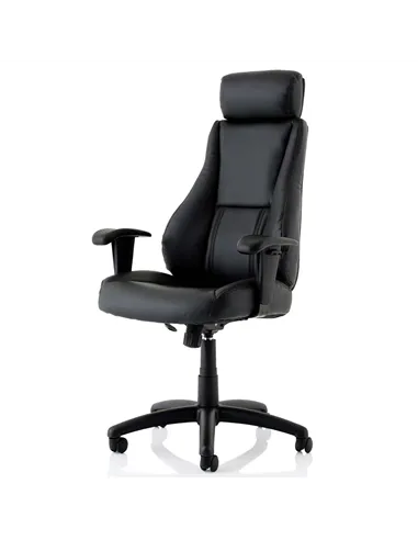 Dynamic Winsor Black Leather Office Chair With Headrest EX000213