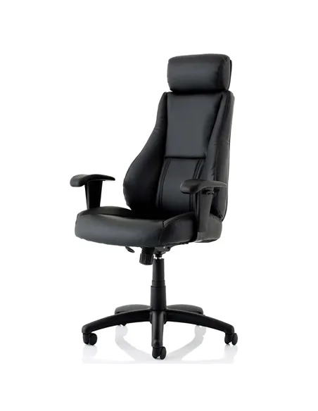 Dynamic Winsor Black Leather Office Chair With Headrest EX000213