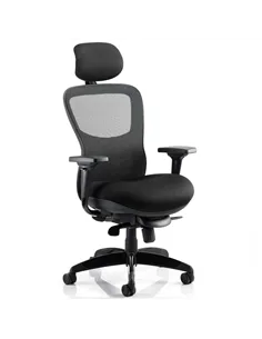 Dynamic Stealth Shadow Ergo Posture Heavy Duty Office Chair Black Airmesh Seat KC0158