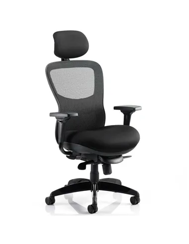Dynamic Stealth Shadow Ergo Posture Heavy Duty Office Chair Black Airmesh Seat KC0158