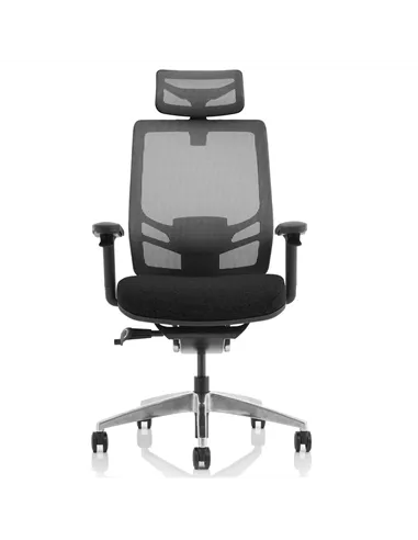 Dynamic Ergo Click Posture Office Chair Black Fabric Seat Black Mesh Back with Headrest KC0296