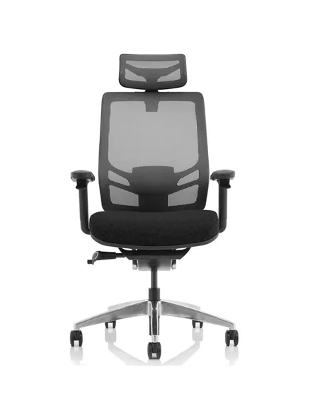 Dynamic Ergo Click Posture Office Chair Black Fabric Seat Black Mesh Back with Headrest KC0296