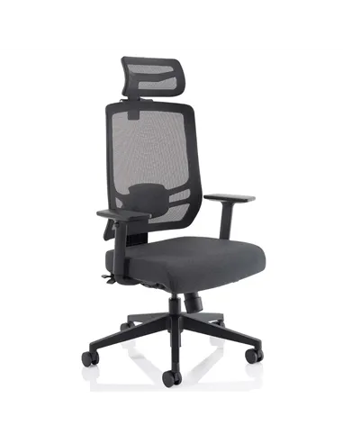 Dynamic Ergo Twist Office Chair Black Fabric Seat Mesh Back with Headrest KC0298
