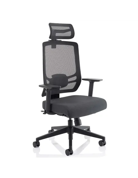 Dynamic Ergo Twist Office Chair Black Fabric Seat Mesh Back with Headrest KC0298