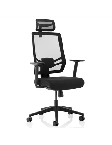 Dynamic Ergo Twist Office Chair Black Fabric Seat Mesh Back with Headrest KC0298