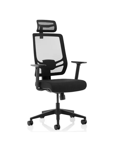 Dynamic Ergo Twist Office Chair Black Fabric Seat Mesh Back with Headrest KC0298