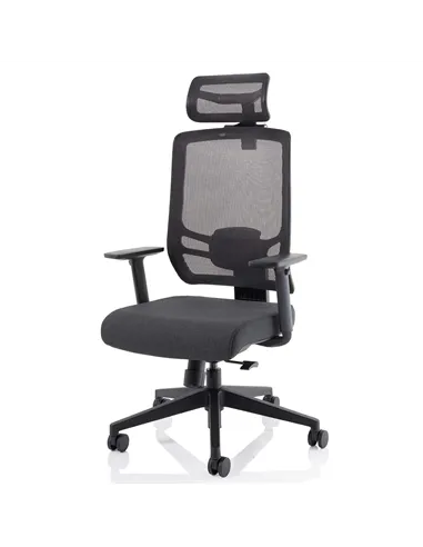Dynamic Ergo Twist Office Chair Black Fabric Seat Mesh Back with Headrest KC0298