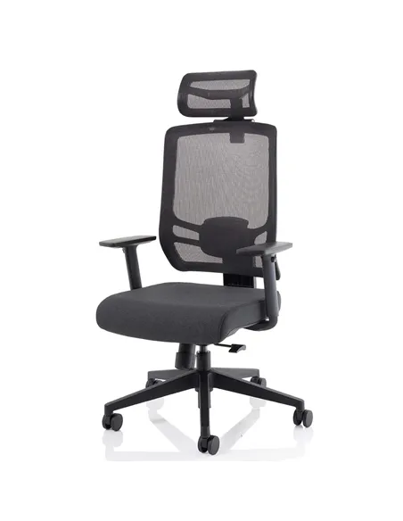 Dynamic Ergo Twist Office Chair Black Fabric Seat Mesh Back with Headrest KC0298