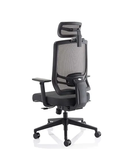 Dynamic Ergo Twist Office Chair Black Fabric Seat Mesh Back with Headrest KC0298