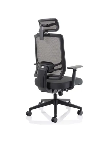 Dynamic Ergo Twist Office Chair Black Fabric Seat Mesh Back with Headrest KC0298