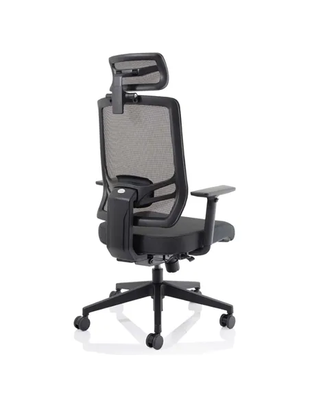 Dynamic Ergo Twist Office Chair Black Fabric Seat Mesh Back with Headrest KC0298