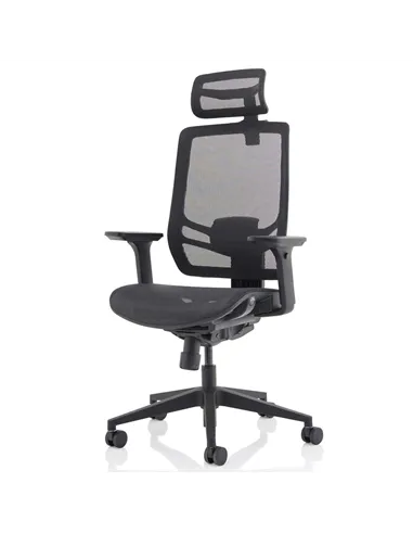 Dynamic Ergo Twist Office Chair Black Mesh Seat Mesh Back with Headrest KC0299