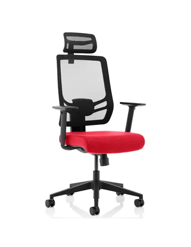 Dynamic Ergo Twist Office Chair Bespoke Fabric Seat Bergamot Cherry Mesh Back with Headrest KCUP1884