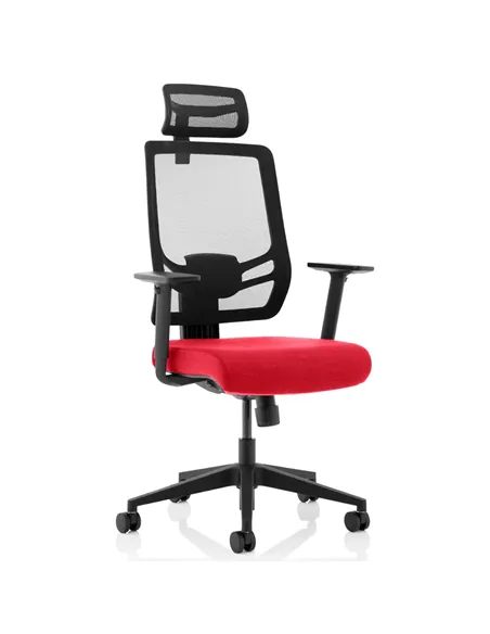 Dynamic Ergo Twist Office Chair Bespoke Fabric Seat Bergamot Cherry Mesh Back with Headrest KCUP1884