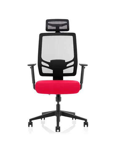 Dynamic Ergo Twist Office Chair Bespoke Fabric Seat Bergamot Cherry Mesh Back with Headrest KCUP1884