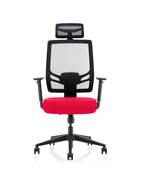 Dynamic Ergo Twist Office Chair Bespoke Fabric Seat Bergamot Cherry Mesh Back with Headrest KCUP1884