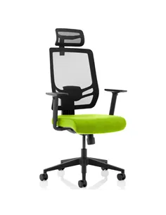 Dynamic Ergo Twist Office Chair Bespoke Fabric Seat Myrrh Green Mesh Back with Headrest KCUP1885