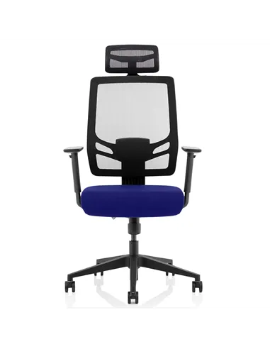 Dynamic Ergo Twist Office Chair Bespoke Fabric Seat Stevia Blue Mesh Back with Headrest KCUP1886