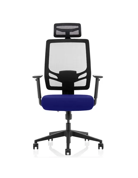 Dynamic Ergo Twist Office Chair Bespoke Fabric Seat Stevia Blue Mesh Back with Headrest KCUP1886