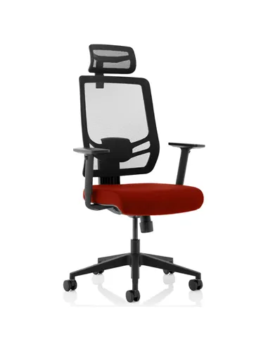 Dynamic Ergo Twist Office Chair Bespoke Fabric Seat Ginseng Chilli Mesh Back with Headrest KCUP1889