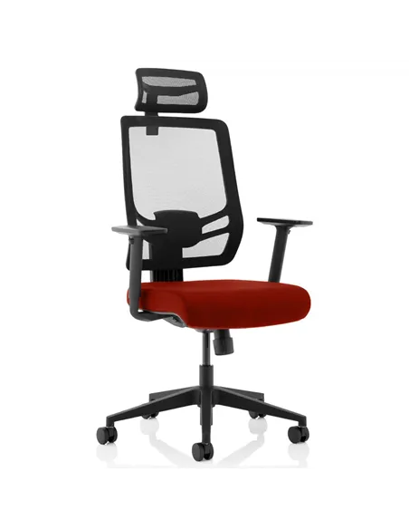 Dynamic Ergo Twist Office Chair Bespoke Fabric Seat Ginseng Chilli Mesh Back with Headrest KCUP1889