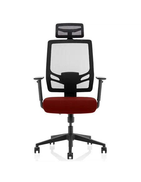Dynamic Ergo Twist Office Chair Bespoke Fabric Seat Ginseng Chilli Mesh Back with Headrest KCUP1889