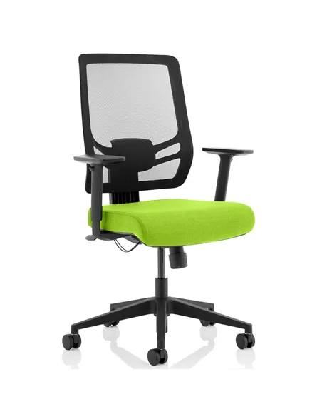 Dynamic Ergo Twist Office Chair Bespoke Fabric Seat Myrrh Green Mesh Back KCUP1893