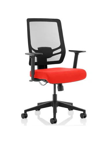Dynamic Ergo Twist Office Chair Bespoke Fabric Seat Tabasco Orange Mesh Back KCUP1895