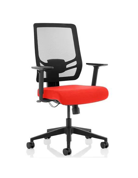 Dynamic Ergo Twist Office Chair Bespoke Fabric Seat Tabasco Orange Mesh Back KCUP1895