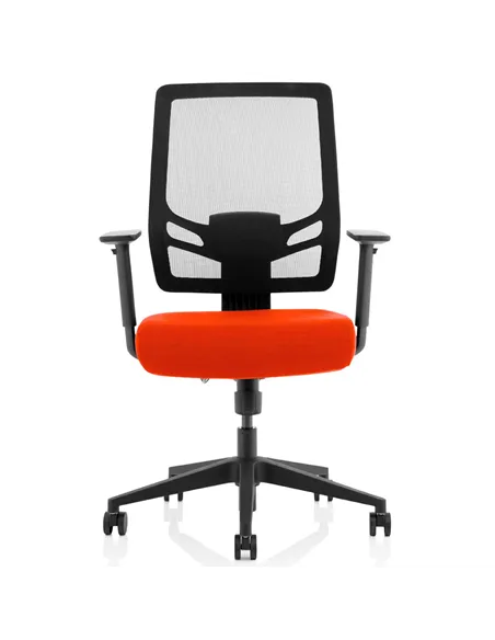Dynamic Ergo Twist Office Chair Bespoke Fabric Seat Tabasco Orange Mesh Back KCUP1895