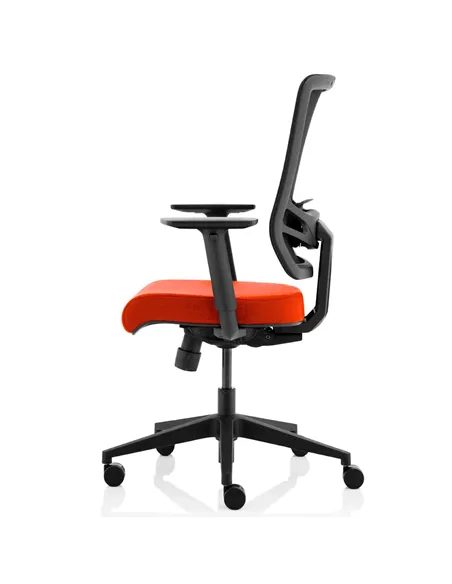 Dynamic Ergo Twist Office Chair Bespoke Fabric Seat Tabasco Orange Mesh Back KCUP1895