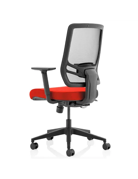 Dynamic Ergo Twist Office Chair Bespoke Fabric Seat Tabasco Orange Mesh Back KCUP1895