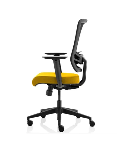 Dynamic Ergo Twist Office Chair Bespoke Fabric Seat Senna Yellow Mesh Back KCUP1896