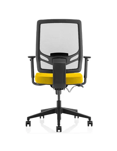 Dynamic Ergo Twist Office Chair Bespoke Fabric Seat Senna Yellow Mesh Back KCUP1896