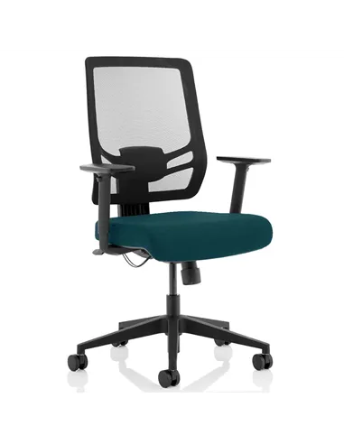 Dynamic Ergo Twist Office Chair Bespoke Fabric Seat Maringa Teal Mesh Back KCUP1898