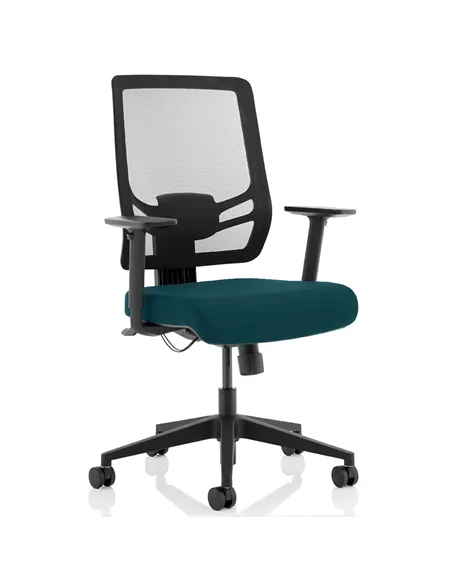Dynamic Ergo Twist Office Chair Bespoke Fabric Seat Maringa Teal Mesh Back KCUP1898