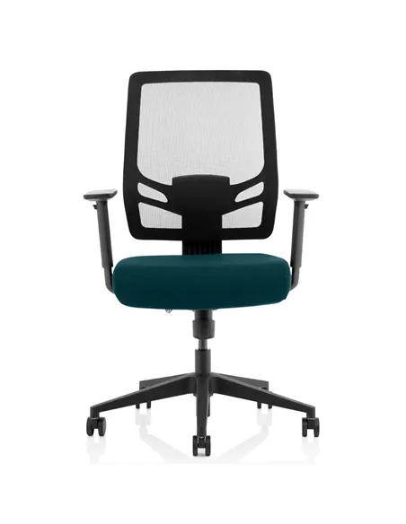 Dynamic Ergo Twist Office Chair Bespoke Fabric Seat Maringa Teal Mesh Back KCUP1898