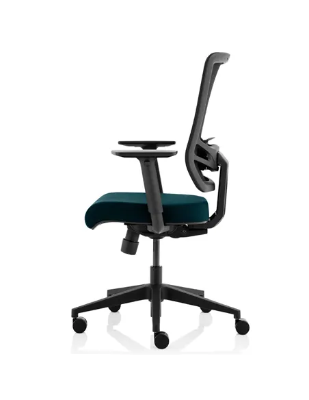 Dynamic Ergo Twist Office Chair Bespoke Fabric Seat Maringa Teal Mesh Back KCUP1898
