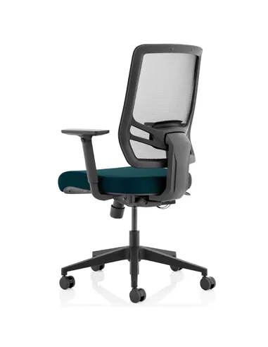 Dynamic Ergo Twist Office Chair Bespoke Fabric Seat Maringa Teal Mesh Back KCUP1898