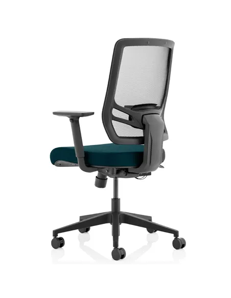 Dynamic Ergo Twist Office Chair Bespoke Fabric Seat Maringa Teal Mesh Back KCUP1898