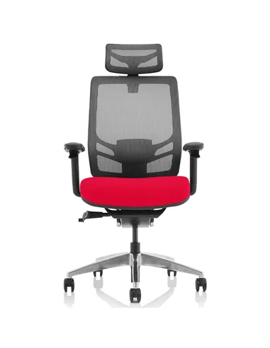 Dynamic Ergo Click Posture Office Chair Bespoke Fabric Seat Bergamot Cherry Black Mesh Back with Headrest KCUP1928