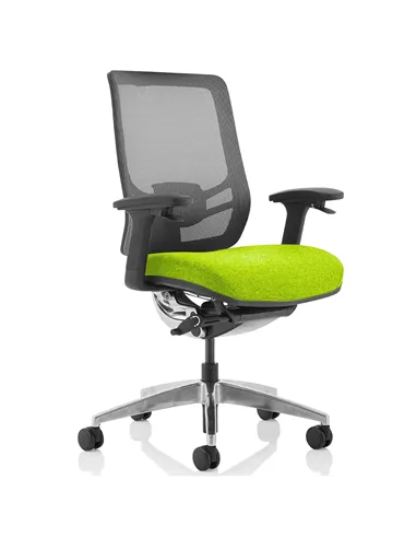 Dynamic Ergo Click Posture Office Chair Bespoke Fabric Seat Myrrh Green Black Mesh Back KCUP1937