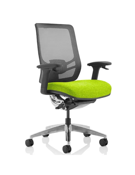 Dynamic Ergo Click Posture Office Chair Bespoke Fabric Seat Myrrh Green Black Mesh Back KCUP1937