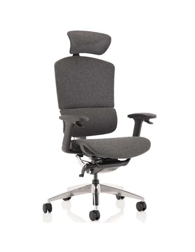 Dynamic Ergo Click Posture Office Chair Plus Grey Fabrimesh with Headrest PO000064